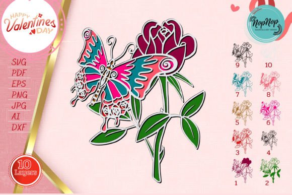 3D Rose and Butterfly V.1: A Versatile Digital Design Asset