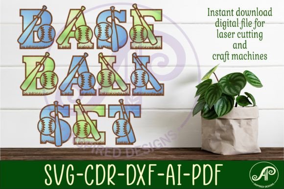 Baseball/softball Bat and Ball Letters