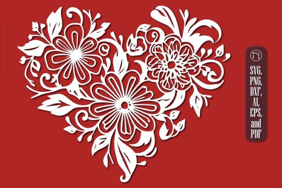 Cricut Flower Heart SVG Cut File