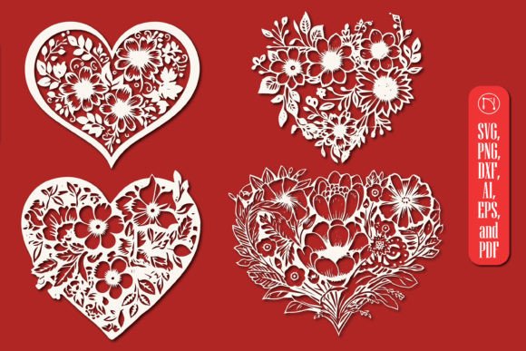 Cricut Flower Heart SVG Cut File Bundle: Creative Design