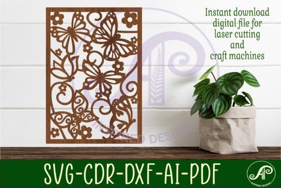 Elegant Butterfly Wall Art: A4 SVG Cut File