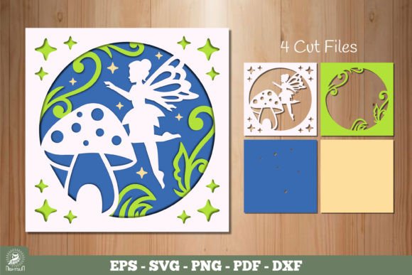 Enchanting Fairy and Mushroom Papercut SVG Design
