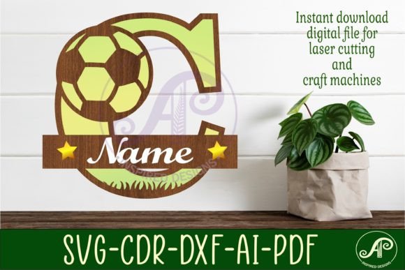 Football or Soccer Monogram C Letter: A Creative Design Asset