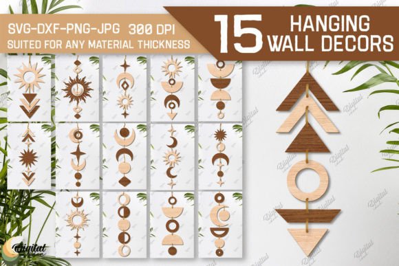 Hanging Wall Decor Laser Cut Bundle: Digital Design Files