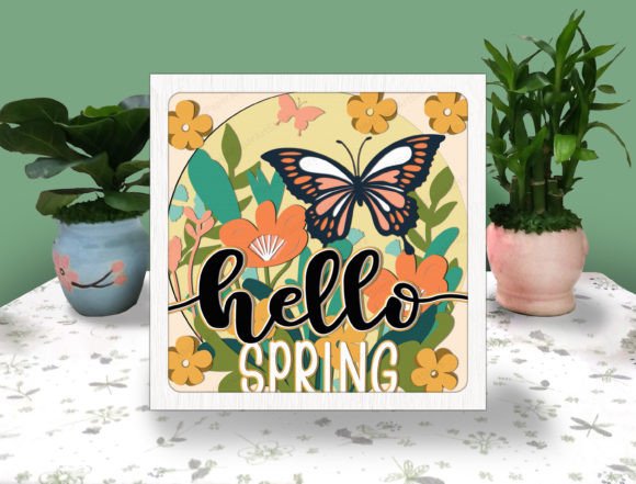 Hello Spring 3D Box Paper Svg: A Fresh Digital Design