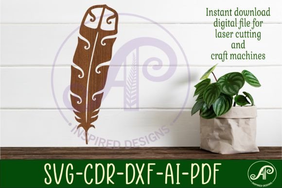 Huia Feather Design 2 Wall Sign 40cm: A Unique SVG Cut File