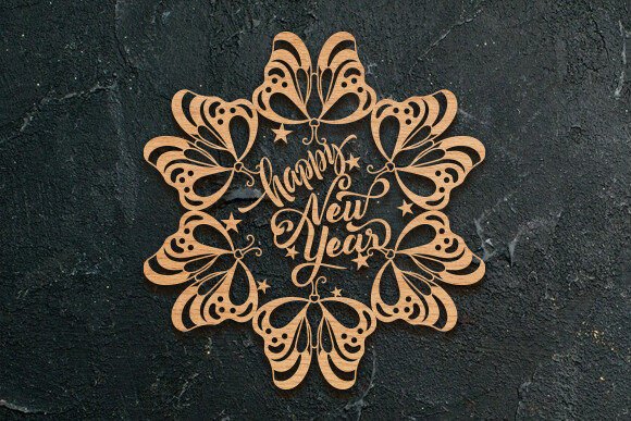 Laser Cut Butterfly New Year Wall Decor