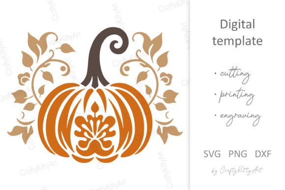 Mandala Pumpkin SVG Cut File: Elegant Autumn Craft Design
