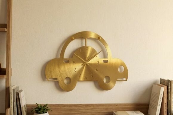 Metal Car Decor Clock DXF Laser Cut File