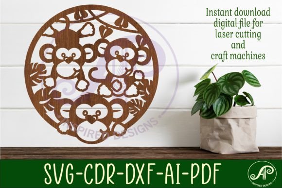 Monkey Wall Art Sign: Versatile SVG Design