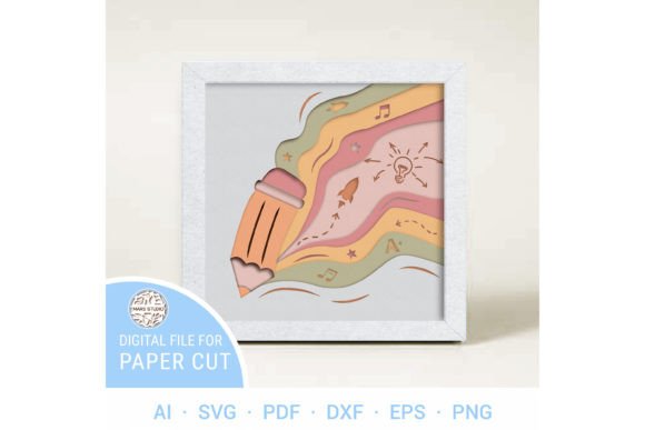PENCIL Multilayer Paper Cut Template