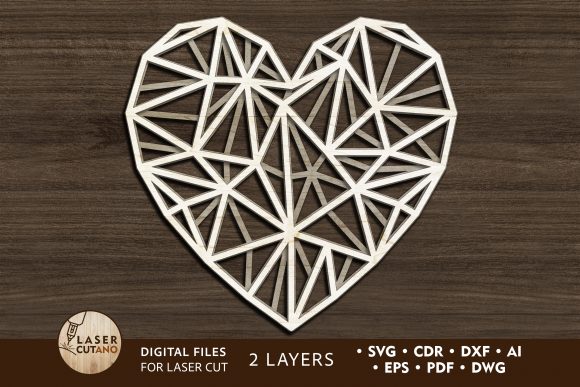 Polygonal Heart: Creative Laser Cut Design Files