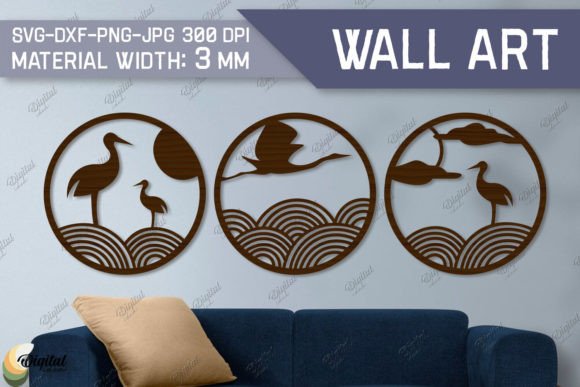 Round Wall Art Laser Cut: Birds SVG for Stunning Decor