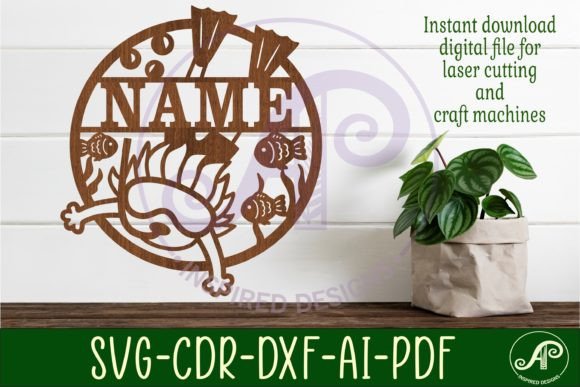 Snorkeling Boy Name Sign, SVG, Diving