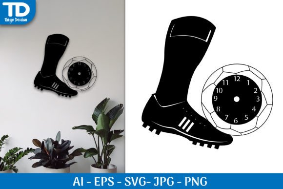 Soccer Kick Wall Clock SVG: Dynamic Design for Active Spaces