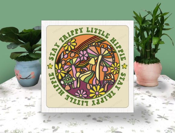 Stay Trippie Little Hippie 3D Box Paper Design