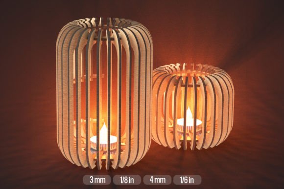 Tealight Holder SVG File Bundle for Laser Cutting