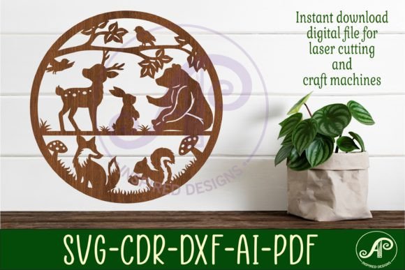 Woodland Animals Wall Art Sign: A Versatile SVG File for Crafters
